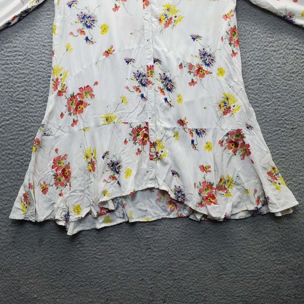 Chelsea & Theodore Tunic Top Womens S Multi Floral‎ Rayon Collared Button Front - Picture 6 of 10